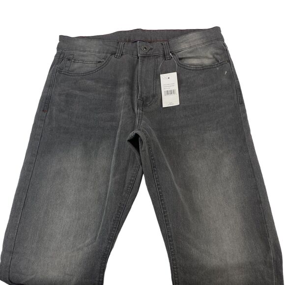 JACHS New York Jeans Mens 31x30 Gray Denim Mid Rise Stretch Slim Straight Fit - Picture 10 of 15